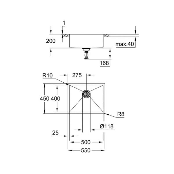 Grohe K700 Paslanmaz Çelik Eviye 31726Sd0