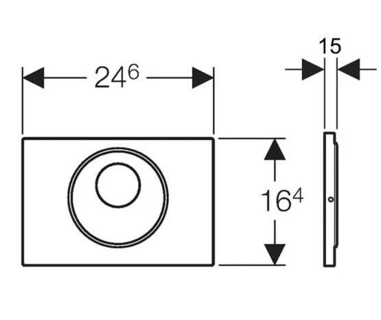 Geberit Sigma10 Fotoselli Kumanda Kapağı, Elektrikli, Paslanmaz Çelik (8 cm) - 115.856.SN.6