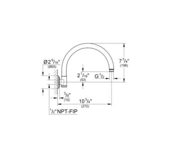 Grohe Rainshower Duş Başlığı Kolu Retro, 272 mm Fırçalı Nikel 28383EN0