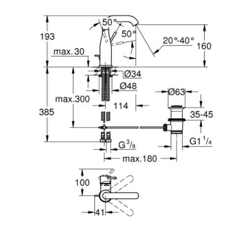 Grohe Essence Tek Kumandalı Lavabo Bataryası M-Boyut - 24173DL1