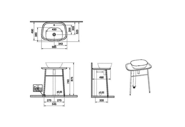 VitrA Plural Serbest Lavabo Ünitesi - 7817B083-0066