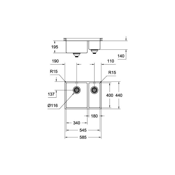 Grohe K700 Tezgahaltı Paslanmaz Çelik Eviye - 31577SD0