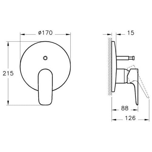 Artema X-Line A4225123 Ankastre Banyo Bataryası Sıva Üstü Altın