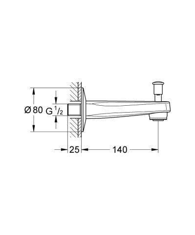 Grohe Baucurve Yön Değiştiricili Çıkış Ucu 13254000