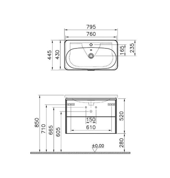 VitrA Nest Trendy Lavabo Dolabı - 56441