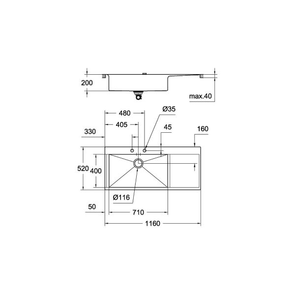 Grohe K1000 Damlalıklı Paslanmaz Çelik Eviye 31581SD0