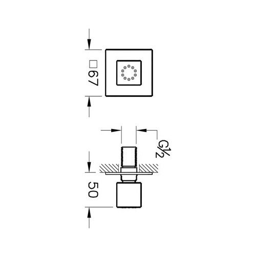 VitrA Artema Su Jeti Kare A45689