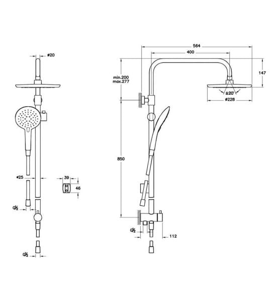 Artema Shine Round A45701 Duş Sistemi, Krom