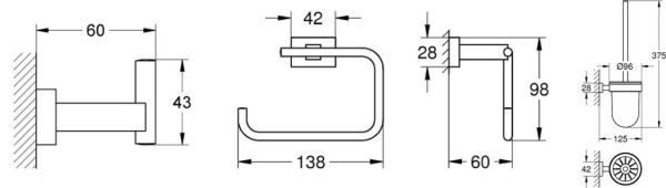 Grohe Eurocube 3'lü Aksesuar Seti