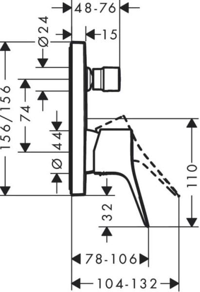 Hansgrohe Vivenis Ankastre Banyo Bataryası - 75415000