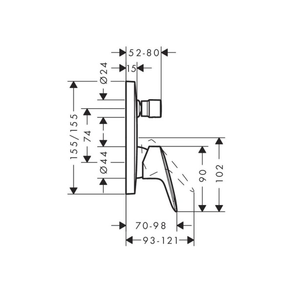 Hansgrohe Logis Ankastre Tek Kollu Banyo Bataryası