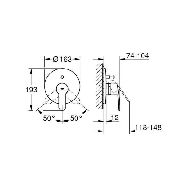 Grohe Eurostyle Cosmopolitan Ankastre Banyo Duş Bataryası - 19506002