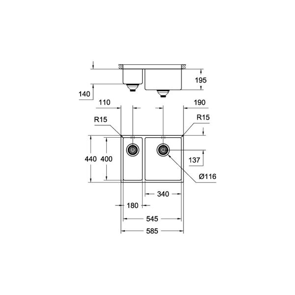 Grohe K700 Tezgahaltı Paslanmaz Çelik Eviye - 31576SD0