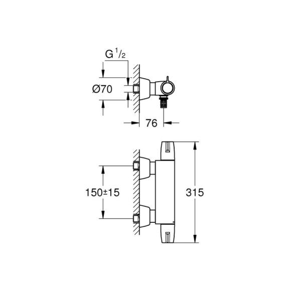 Grohe Grohtherm Special Termostatik Lavabo Bataryası 1/2'' (34666000)