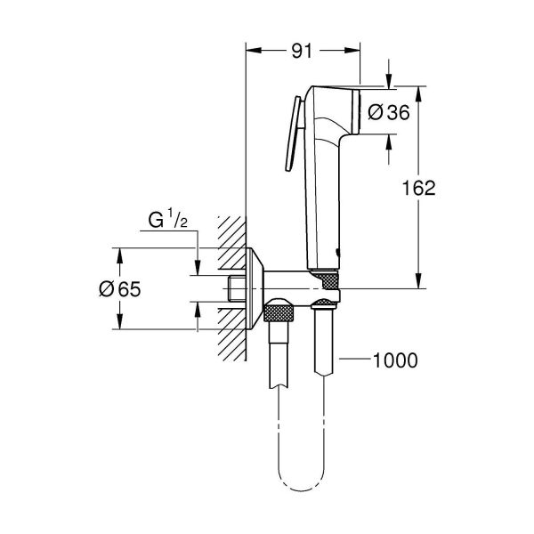 Grohe Taharet Spres Takımı Lux Trigger Kontrol Krom 26358000