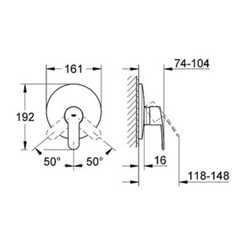 Grohe Eurostyle Cosmopolitan Ankastre Duş Bataryası - 19507002