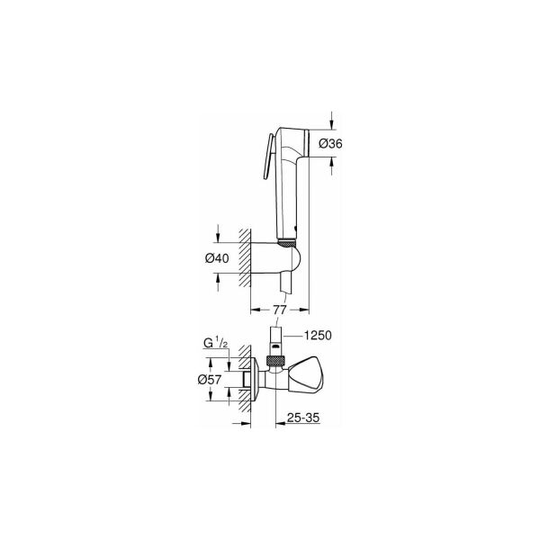 Grohe Taharet Spreyi 30 Duvardan Askılı Set 1 Akışlı Banyo Aksesuarı - 27514001