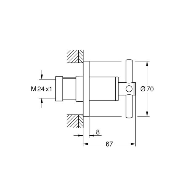 Grohe Atrio Ankastre Stop Valf - 19069DA3