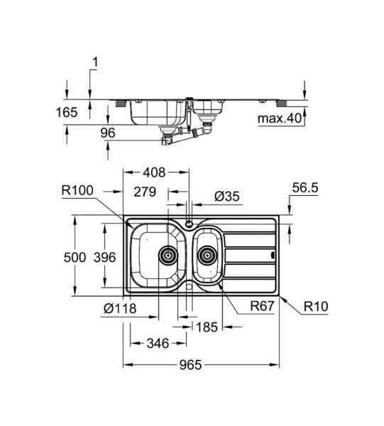 Grohe K200 Süzgeçli Paslanmaz Çelik Eviye - 31564SD1