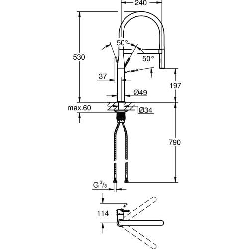 Grohe Essence Tek Kumandalı Eviye Bataryası 30294GN0