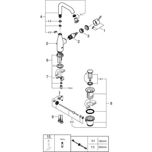 Grohe Essence Tek Kumandalı Lavabo Bataryası L - 24174001