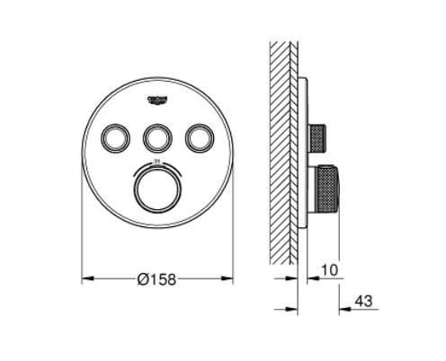 Grohe Smartcontrol Üç Valfli Akış Kontrollü Ankastre Termostatik Banyo/Duş Bataryası - 29121GN0