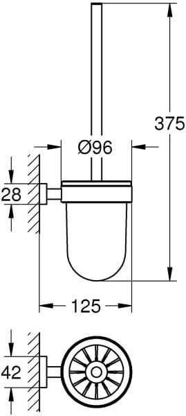 Grohe Eurocube Tuvalet Fırçası Banyo Aksesuarı - 40513001