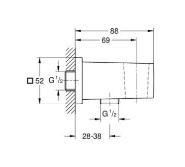 Grohe Euphoria Cube Duş Dirseği, 1/2'' - 26370DL0