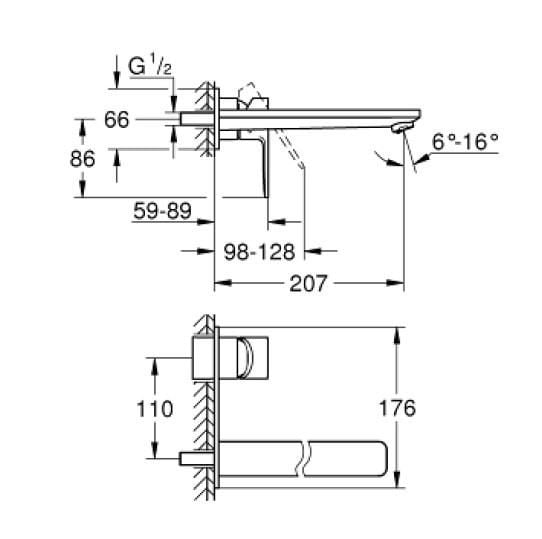 Grohe Lineare İki Delikli Lavabo Bataryası L-Boyut - 23444AL1