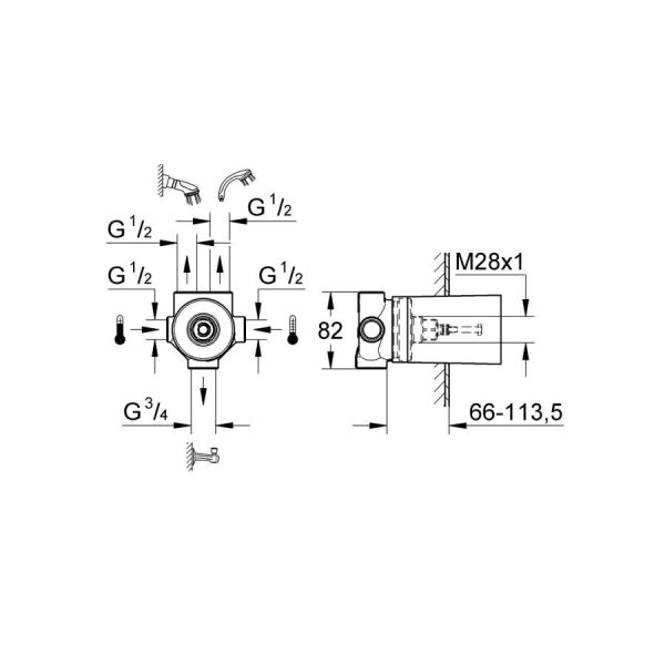 Grohe 5 Yollu Yön Değiştirici 29033000 - 29033000