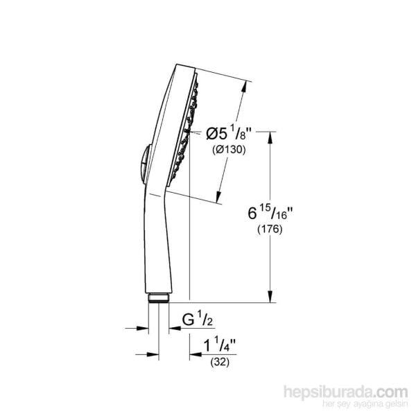 Grohe Power&Soul Cosmopolitan 4 Akışlı El Duşu 130 mm - 27664000