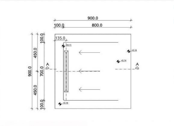 AQU 90*90 BETON BEYAZ SLOPE LINE+SIFON