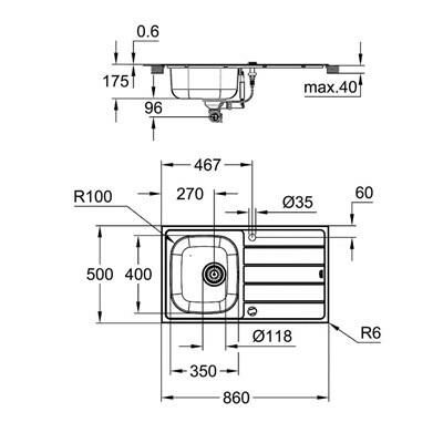 Grohe K200 Eviye 45 -S 86/50 1.0 rev