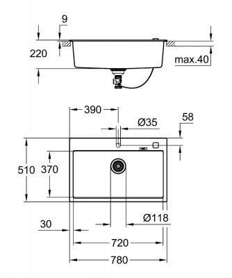 Grohe K700 Eviye 80 -C 78/51 1.0 31652AT0