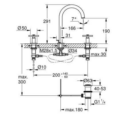 Grohe Atrio 3 Delikli Lavabo Bataryası L-Boyut - 20643AL0