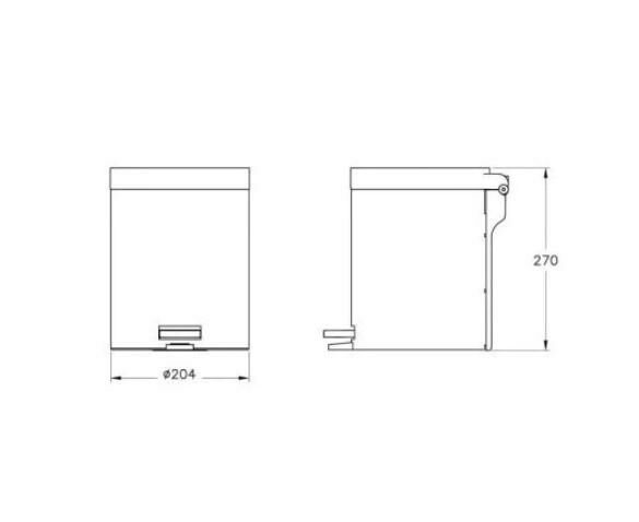 VitrA Base 100 A44154 Çöp Kovası, 5 Litre, Krom