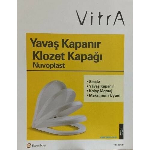 VitrA Integra 121-003-909 Universal Klozet Kapağı, Yavaş Kapanır, Kolay Çıkabilir, Beyaz