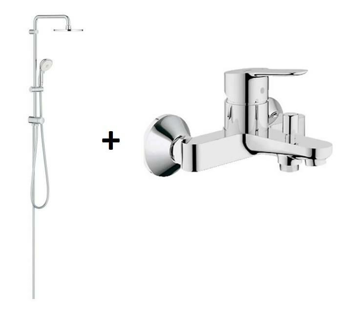 Grohe Duş Seti (Duş Rustik kolonu + Banyo Bataryası) - 23605000set1