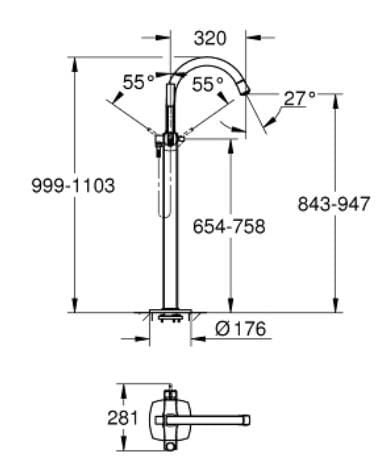 Grohe Grandera Tek Kollu Banyo Bataryası - 24375000