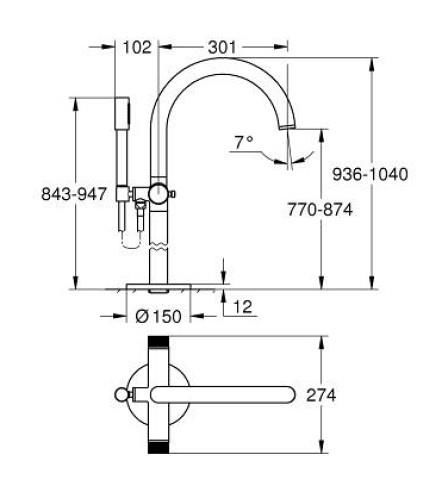 Grohe Atrio Private Collection Yerden Küvet Bataryası - 25229000