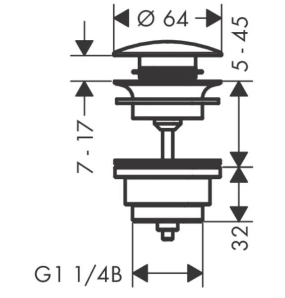 Hansgrohe Gider Seti Bas - Aç, Lavabo ve Bide Bataryaları İçin - 50100140