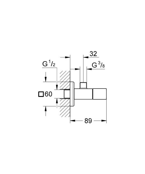 Grohe Eurocube Ara Musluk 1/2'' giriş, 3/8 çıkışlı - 22012000