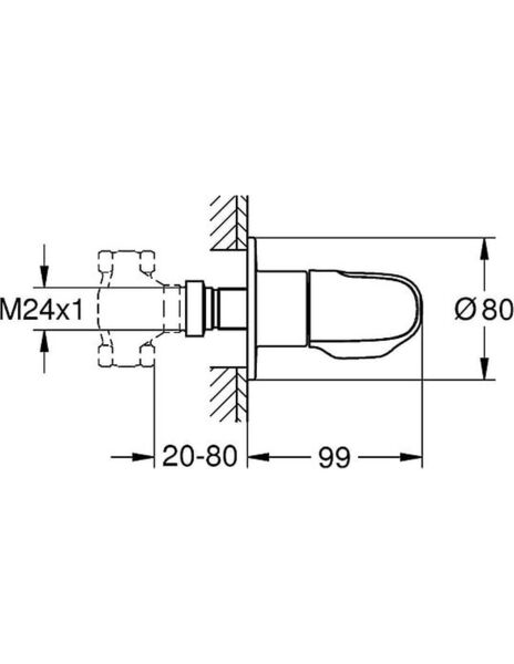 Grohe Grohtherm 1000 NEW Ankastre Stop Valf - 19981000