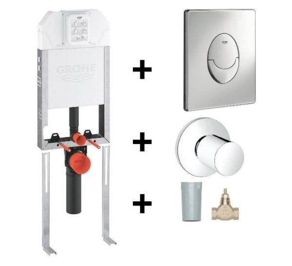 Grohe Duvariçi İnce Gömme Rezervuar Seti (8cm) - 39840000set3