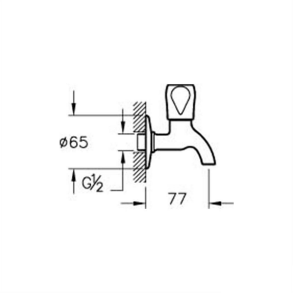 VitrA A41585 Kısa Musluk Krom