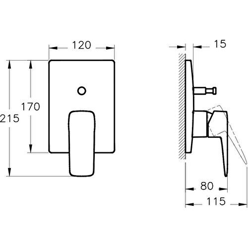 Artema Root Square A42752 Ankastre Banyo Bataryası, Sıva Üstü, Krom