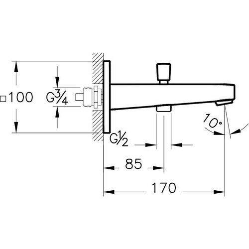 Artema Root Square A42740 Çıkış Ucu, El Duşu Çıkışlı, Krom