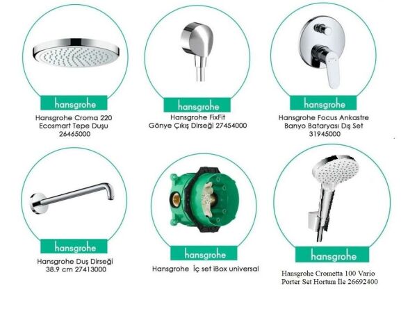 Hansgrohe Focus Ankastre Duş Seti - Gagasız 31945000set