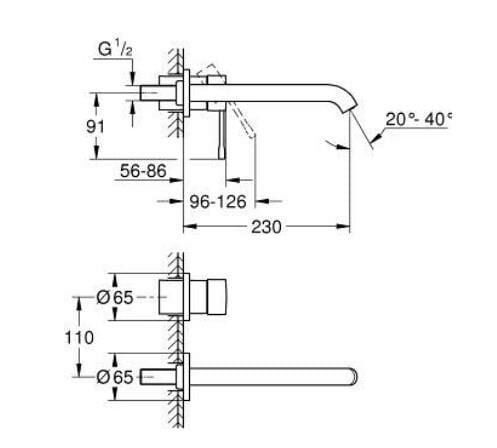 Grohe Essence İki Delikli Lavabo Bataryası L-Boyut - 29193AL1