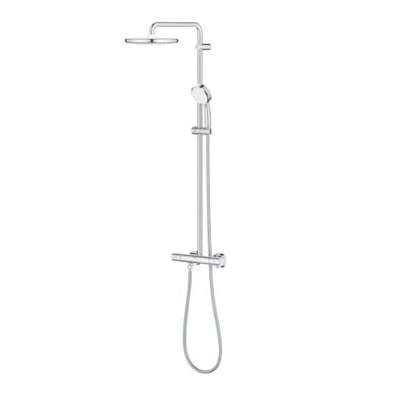 Grohe Tempesta Cosmopolitan System 250 Duvara Monte Termostatik Bataryalı Duş Kolonu, Krom-Beyaz - 26670000